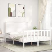 vidaXL Sängram utan madrass vit 120x200 cm massiv furu