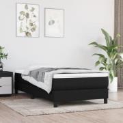 vidaXL Ramsäng med madrass svart 90x190 cm tyg
