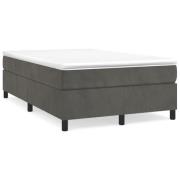 vidaXL Ramsäng med madrass mörkgrå 120x190 cm sammet