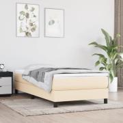 vidaXL Sängram utan madrass cremefärgad 90x200 cm tyg