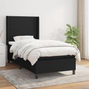 vidaXL Ramsäng med madrass svart 100x200 cm tyg