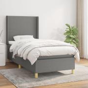 vidaXL Ramsäng med madrass mörkgrå 100x200 cm tyg