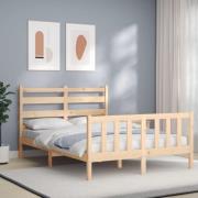 vidaXL Sängram utan madrass 140x200 cm massiv furu