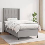 vidaXL Ramsäng med madrass ljusgrå 100x200 cm tyg