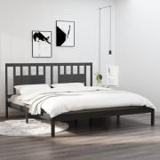 vidaXL Sängram grå massiv furu 200x200 cm