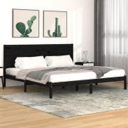 vidaXL Sängram svart massiv furu 200x200 cm