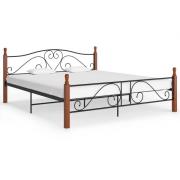 vidaXL Sängram utan madrass svart metall 200x200 cm