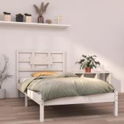 vidaXL Sängram vit massivt trä 100x200 cm