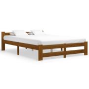 vidaXL Sängram utan madrass honungsbrun massiv furu 160x200 cm