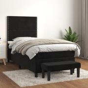 vidaXL Ramsäng med madrass svart 100x200 cm sammet