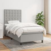 vidaXL Ramsäng med madrass ljusgrå 100x200 cm tyg