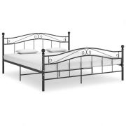 vidaXL Sängram utan madrass svart metall 200x200 cm