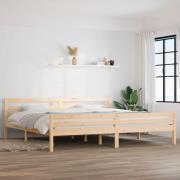 vidaXL Sängram utan madrass massivt trä 200x200cm