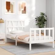 vidaXL Sängram utan madrass vit 90x200 cm massiv furu