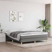 vidaXL Boxspring-sängram mörkgrå 160x200 cm tyg