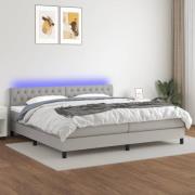 vidaXL Ramsäng med madrass & LED ljusgrå 200x200 cm tyg
