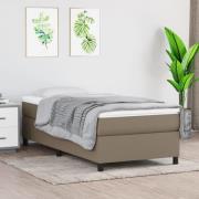 vidaXL Sängram utan madrass Taupe 90x200 cm tyg