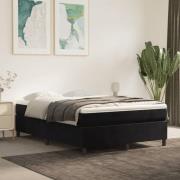 vidaXL Sängram utan madrass svart 140x190 cm sammet
