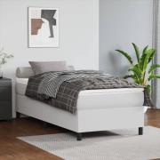 vidaXL Boxspring-sängram vit 100x200 cm konstläder