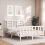 vidaXL Sängram utan madrass vit 120x200 cm massiv furu