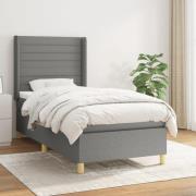 vidaXL Ramsäng med madrass mörkgrå 100x200 cm tyg