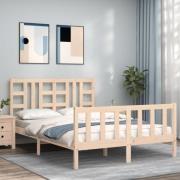 vidaXL Sängram utan madrass 140x200 cm massiv furu