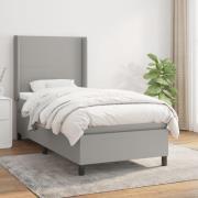 vidaXL Ramsäng med madrass ljusgrå 90x190 cm tyg