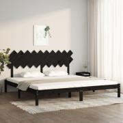 vidaXL Sängram svart 200x200 cm massivt trä