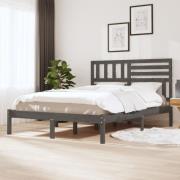 vidaXL Sängram 150x200 cm massiv furu grå