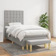 vidaXL Ramsäng med madrass ljusgrå 100x200 cm tyg