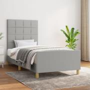 vidaXL Sängram utan madrass ljusgrå 80x200 cm tyg