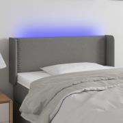 vidaXL Sänggavel LED mörkgrå 103x16x78/88 cm tyg