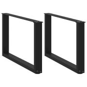 vidaXL Soffbordsben U-formade 2 st svarta 70x(42-43) cm stål