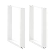 vidaXL Matbordsben U-formad 2 st vit 70x(72-73) cm stål