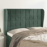vidaXL Sänggavel med kanter mörkgrön 147x23x118/128 cm sammet