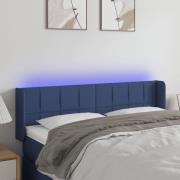 vidaXL Sänggavel LED blå 147x16x78/88 cm tyg