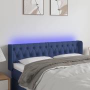 vidaXL Sänggavel LED blå 163x16x78/88 cm tyg