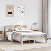 vidaXL Sängram med huvudgavel 120x200 cm massiv furu