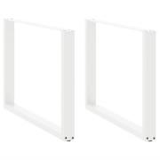 vidaXL Matbordsben U-formad 2 st vit 100x(72-73) cm stål