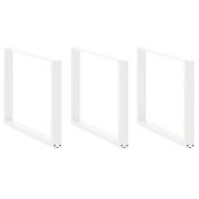 vidaXL Matbordsben U-formade 3 st vita 100x(72-73) cm stål
