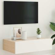 vidaXL Tv-bänk med LED-belysning vit 60x35x15,5 cm