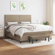 vidaXL Ramsäng med madrass taupe 180x200 cm tyg