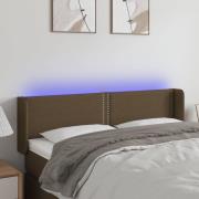 vidaXL Sänggavel LED mörkbrun 147x16x78/88 cm tyg