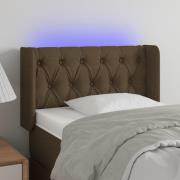 vidaXL Sänggavel LED mörkbrun 83x16x78/88 cm tyg