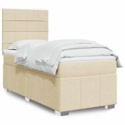 vidaXL Ramsäng med madrass gräddvit 90x190 cm tyg
