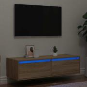 vidaXL Tv-bänk med LED-belysning sonoma ek 100X35,5x25 cm