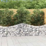 vidaXL Gabion bågformad 2 st 200x30x60/80 cm galvaniserat järn