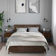 vidaXL Sängbord 2 st rökfärgad ek 40x40x55 cm konstruerat trä