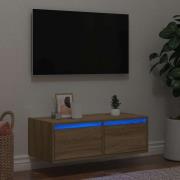 vidaXL Tv-bänk med LED-belysning sonoma ek 75x35,5x25 cm