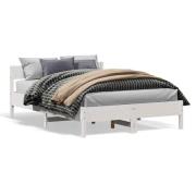 vidaXL Sängram utan madrass vit 150x200 cm massiv furu